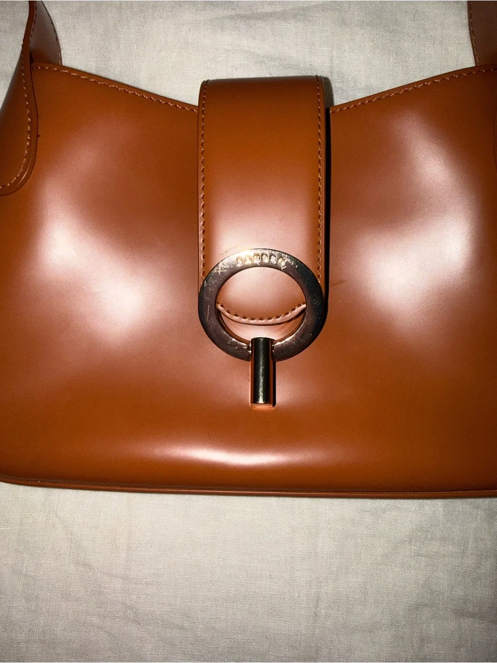 Sandro Sweet Janet Brown Leather Shoulder Bag